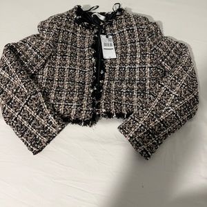 Mango Tweed Lady Jacket Size Small